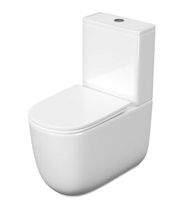 Изображение товара Напольный унитаз Aquatek Optima Plus AQ4452-00, безободковый, смыв торнадо, сиденье микролифт, белый (выставочный образец, отсутсвует упаковка)