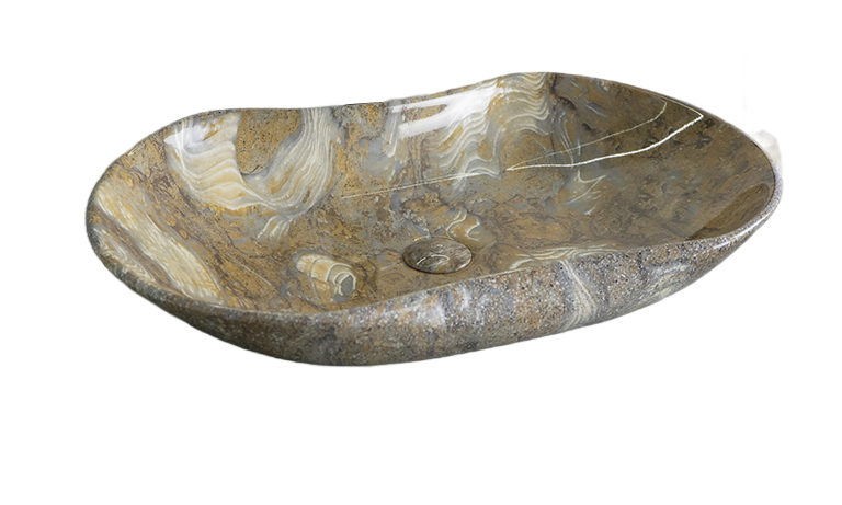 Изображение товара Раковина Gid Lago Mnc503 54440, 66 см, фаянс, с донным клапаном, под камень глянцевая