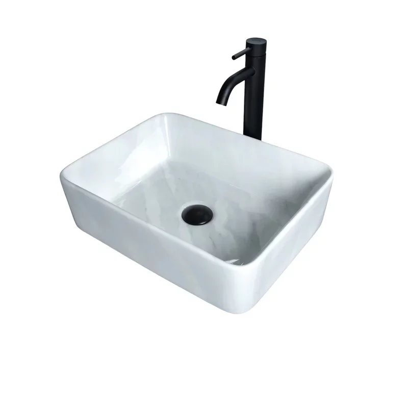 Изображение товара Раковина Gid Geometrico Mnc600 54459, 48 см, фаянс, с донным клапаном, под камень глянцевая