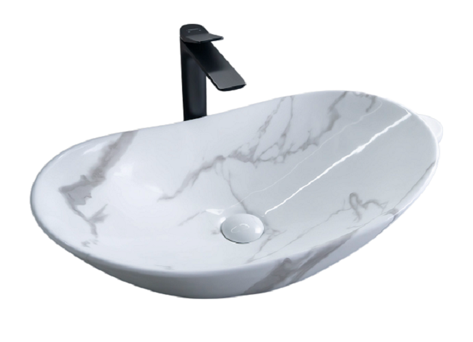 Изображение товара Раковина Gid Lago Mnc811C 54478, 61 см, фаянс, с донным клапаном, под камень глянцевая