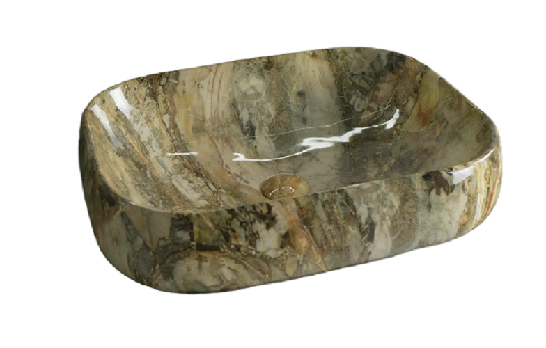 Изображение товара Раковина Gid Geometrico Mnc186 54423, 56 см, фаянс, с донным клапаном, под камень глянцевая