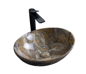 Изображение товара Раковина Gid Lago Mnc138T 54472, 41 см, фаянс, с донным клапаном, под камень глянцевая