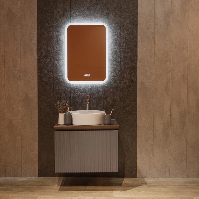 Изображение товара Зеркало Silver Mirrors Stiv - Lite LED-00002836, 50 х 70 см, с LED-подсветка, сенсор, часы