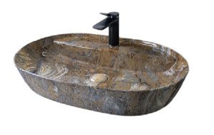 Изображение товара Раковина Gid Lago Mnc346T 54471, 61 см, фаянс, с донным клапаном, под камень глянцевая