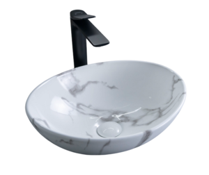 Изображение товара Раковина Gid Lago Mnc138C 54473, 41 см, фаянс, с донным клапаном, под камень глянцевая