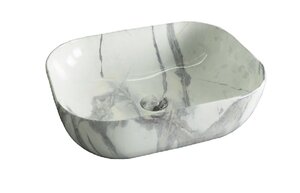 Изображение товара Раковина Gid Geometrico K397G125 54402 50 см фаянс с донным клапаном под камень