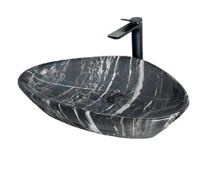 Изображение товара Раковина Gid Creativo Mnc206 54427 59 см черная с донным клапаном и глянцевым финишем