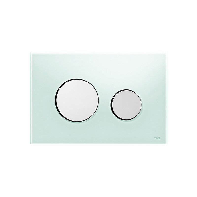 Изображение товара Клавиша смыва TECE Loop 9240653, механическая, зеленое стекло, клавиши хром глянцевый