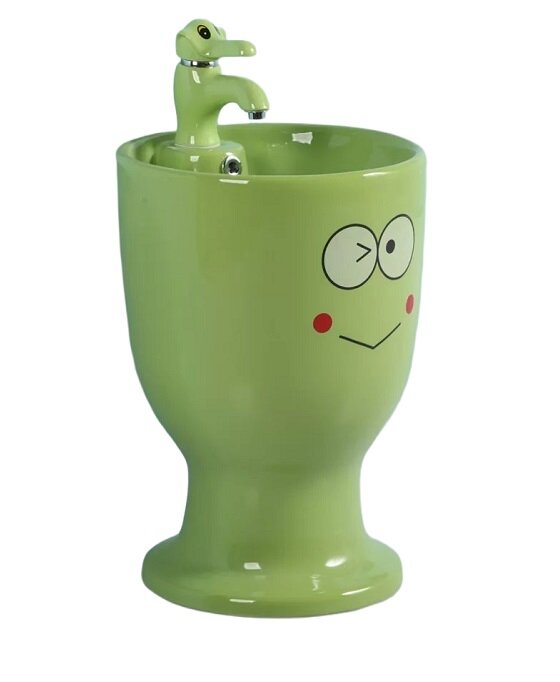 Изображение товара Раковина Gid Aventura Nb193-G 69915, 37 см, фаянс, детская, напольная, зеленая