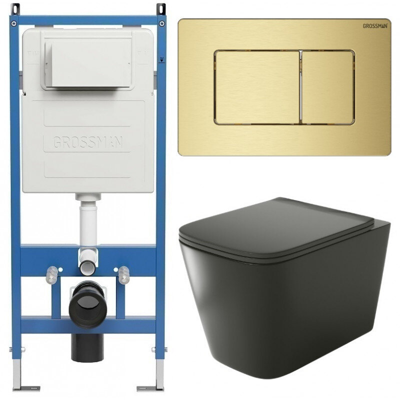 Изображение товара Подвесной унитаз Grossman Classic 97.4441BMS с безободковым фарфором и системами комфорта