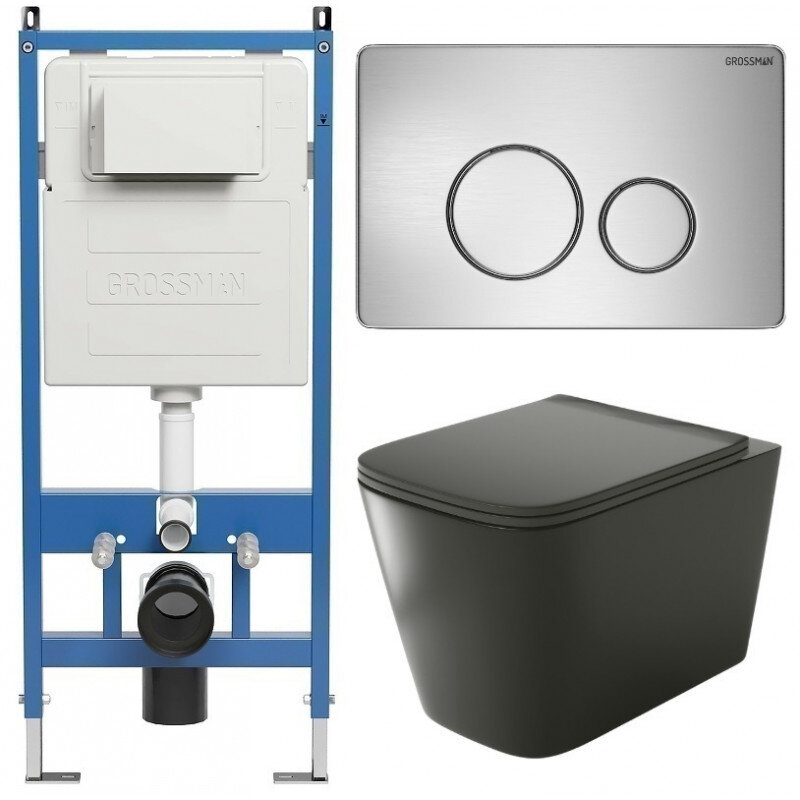 Изображение товара Комплект Grossman Style 97.4441BMS.05.12M с безободковым унитазом и инсталляцией