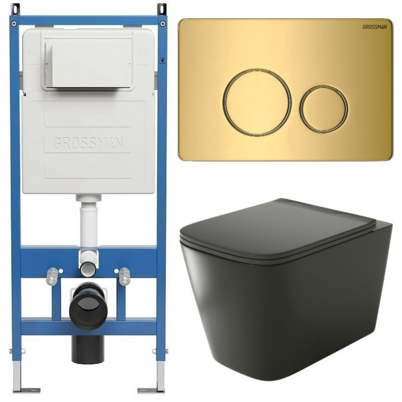 Изображение товара Горизонтальный бесободковый подвесной унитаз Grossman Style 97.4441BMS с системой антивсплеск