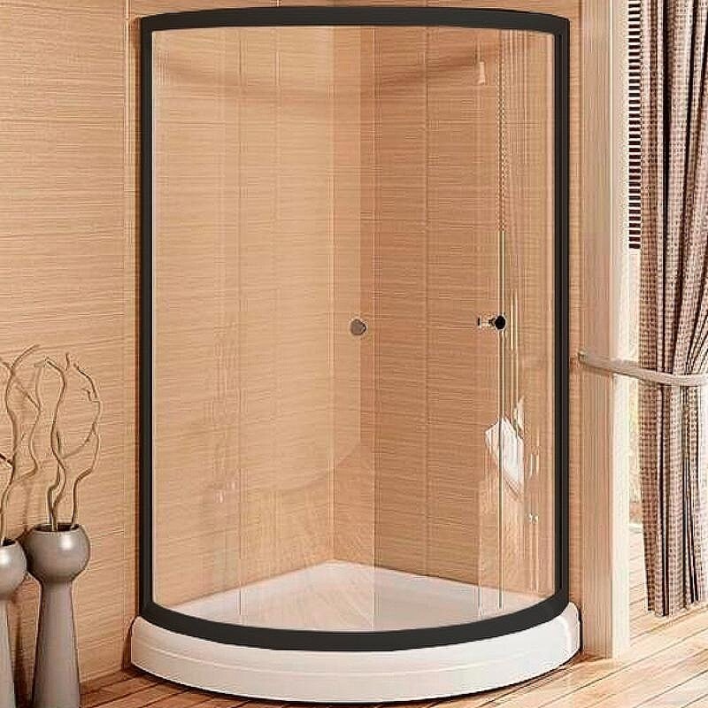 Изображение товара Душевой уголок Радомир Найт 110x110 см черный с прозрачным стеклом и раздвижной дверью