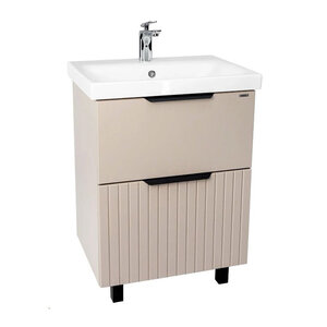 Изображение товара Тумба под раковину Viant Сицилия VSIC50MDCAP-T2Y, 50 см, напольная, с ящиками, цвет капучино