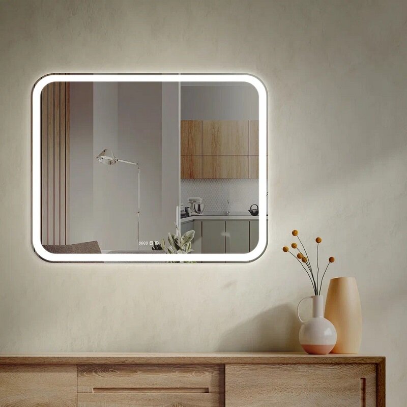 Изображение товара Зеркало Silver Mirrors Stiv neo LED с подсветкой и часами 100х80 см