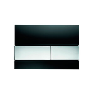 Изображение товара Клавиша смыва TECE Square 9240807, механическая, стекло черное, клавиши хром глянцевый