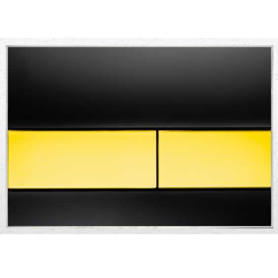 Изображение товара Клавиша смыва TECE Square 9240808 механическая черное стекло позолоченные клавиши