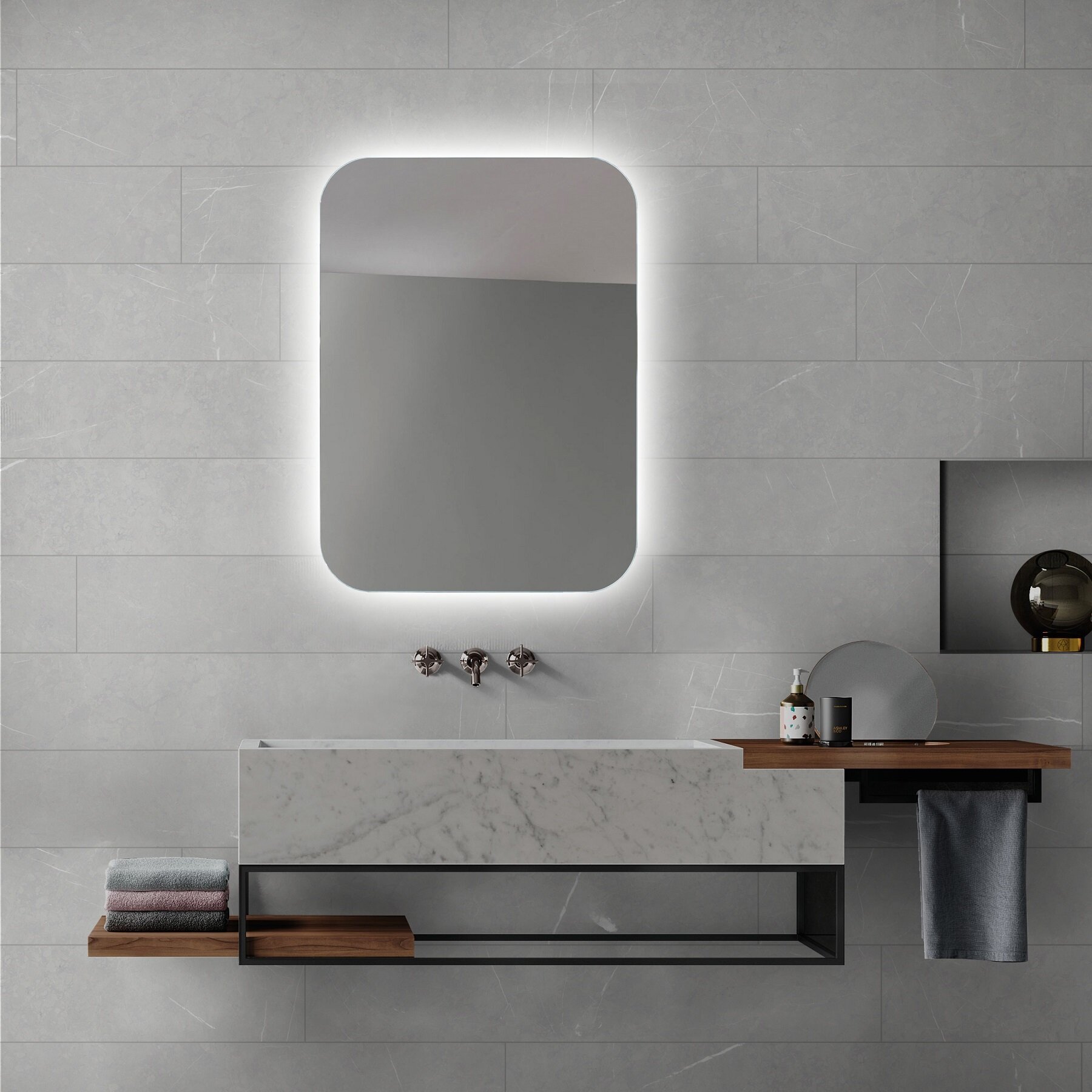 Изображение товара Зеркало Silver Mirrors Шампань - Lite LED-00003024, 50 х 70 см, с LED-подсветкой, сенсором,