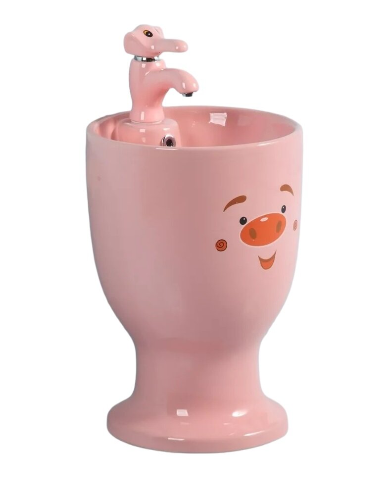 Изображение товара Раковина Gid Aventura Nb193-PK 69911 37 см детская напольная фаянс розовая