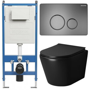 Изображение товара Подвесной унитаз безободковый Grossman Style 97.4478BMS с системой смыва и инсталляцией