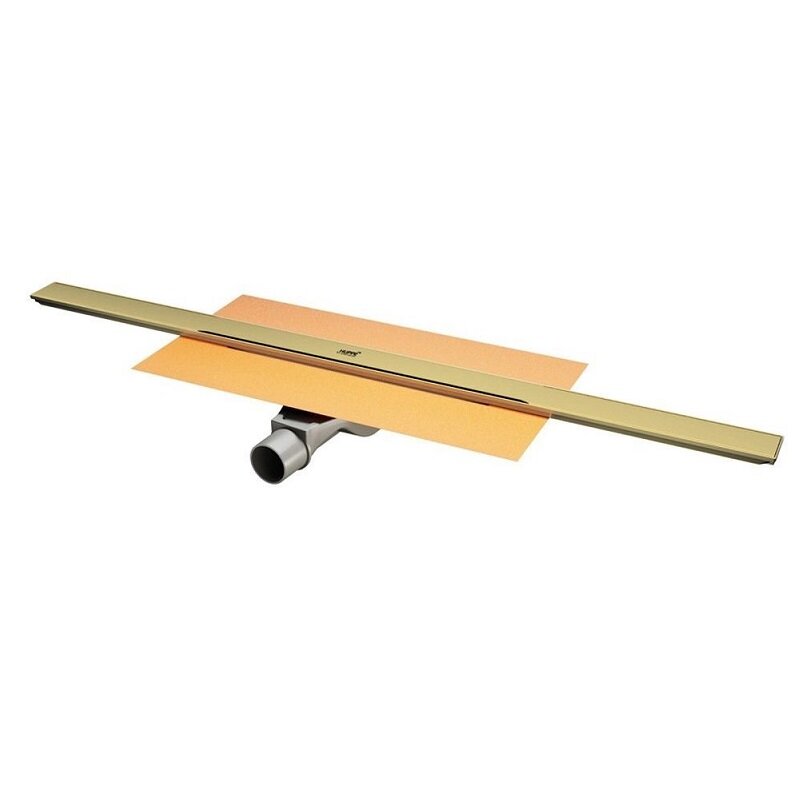 Изображение товара Дренажный канал Huppe Galata-A 60 см с щелевой вставкой золото глянцевое