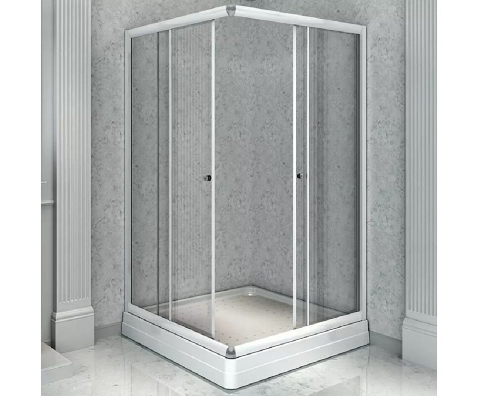 Изображение товара Душевой уголок Радомир Дрим 80x80 стекло прозрачное раздвижной профиль белый