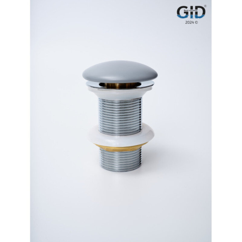 Изображение товара Донный клапан Gid Minucia Gmh100 с автоматическим сливом Clik-Clak серый матовый Изображение товара Донный клапан Gid Minucia Gmh100 с автоматическим сливом Clik-Clak серый матовый