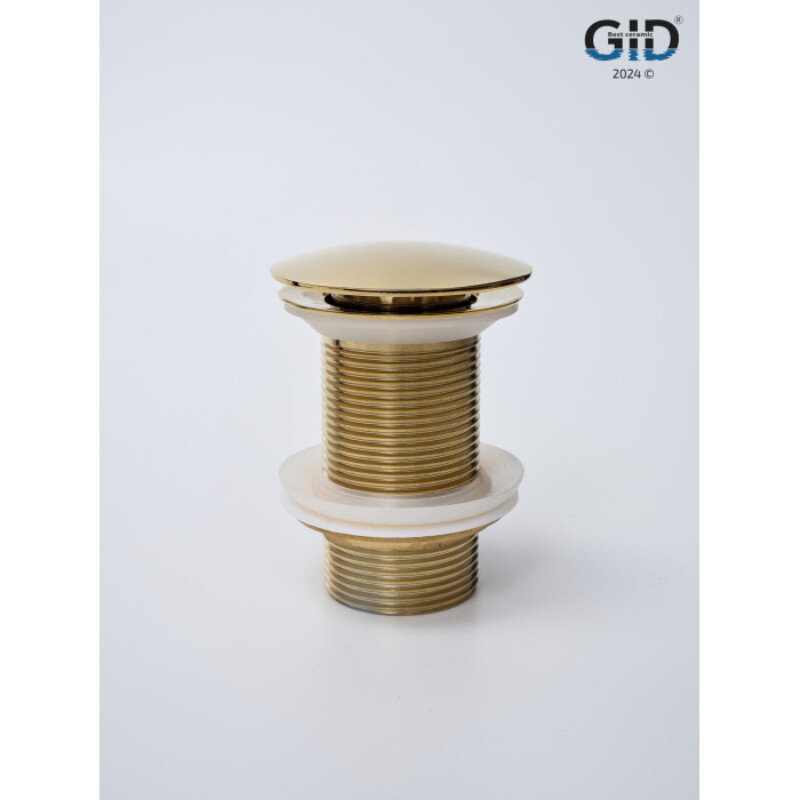 Изображение товара Донный клапан для раковины Gid Minucia G100 73301K, без перелива, Clik-Clak, золото Изображение товара Донный клапан для раковины Gid Minucia G100 73301K, без перелива, Clik-Clak, золото