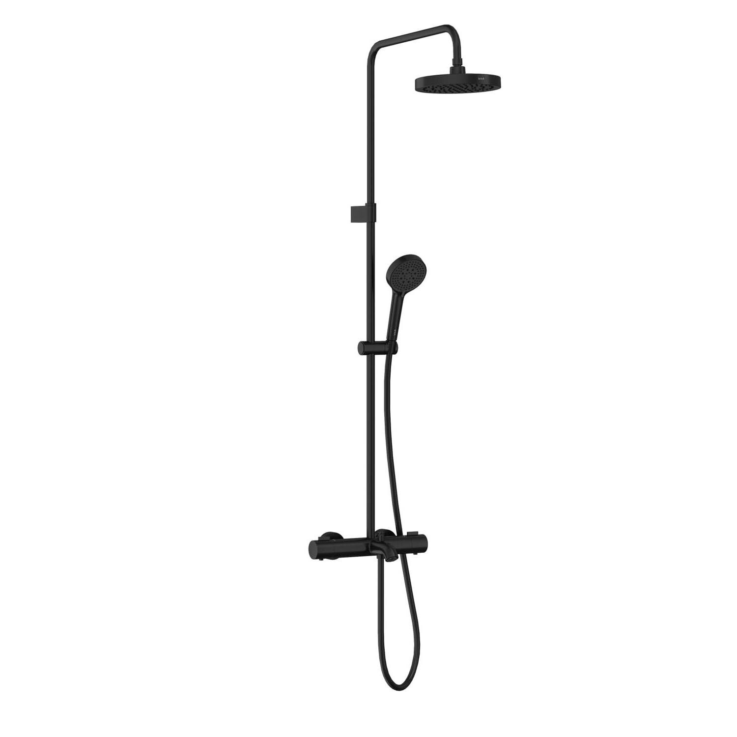 Изображение товара Душевая система VitrA Base Round A4730336EXP, термостатическая, черный матовый