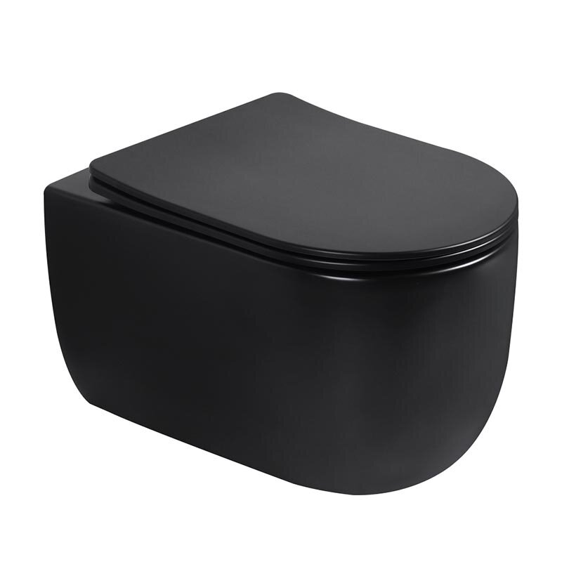 Изображение товара Подвесной унитаз безободковый Abber AC1104TMB торнадо черный матовый