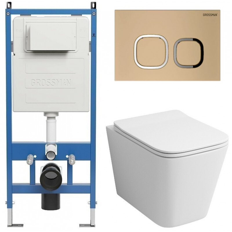 Изображение товара Комплект подвесной унитаз Grossman Cosmo 97.4441S.02.310 с инсталляцией и микролифтом