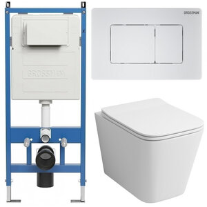 Изображение товара Подвесной унитаз Grossman Classic 97.4441S.04.01M with инсталляцией и сиденьем микролифт Изображение товара Подвесной унитаз Grossman Classic 97.4441S.04.01M with инсталляцией и сиденьем микролифт