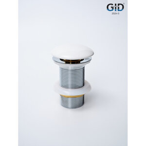 Изображение товара Донный клапан для раковины Gid Minucia Wh100 71101K, без перелива, Clik-Clak, белый