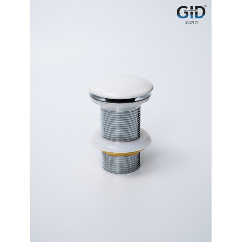 Изображение товара Донный клапан для раковины Gid Minucia Whm100 74403K, без перелива, click clack, белый матовый