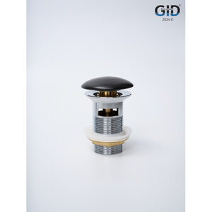 Изображение товара Донный клапан для раковины Gid Minucia Blm100-1 74407K, с переливом, Clik-Clak, черный матовый