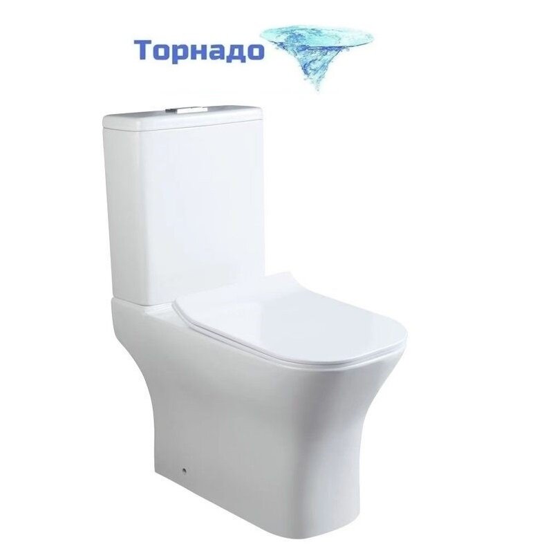 Изображение товара Унитаз напольный SantiLine SL-5043, безободковый, сиденье микролифт, смыв торнадо, белый Изображение товара Унитаз напольный SantiLine SL-5043, безободковый, сиденье микролифт, смыв торнадо, белый
