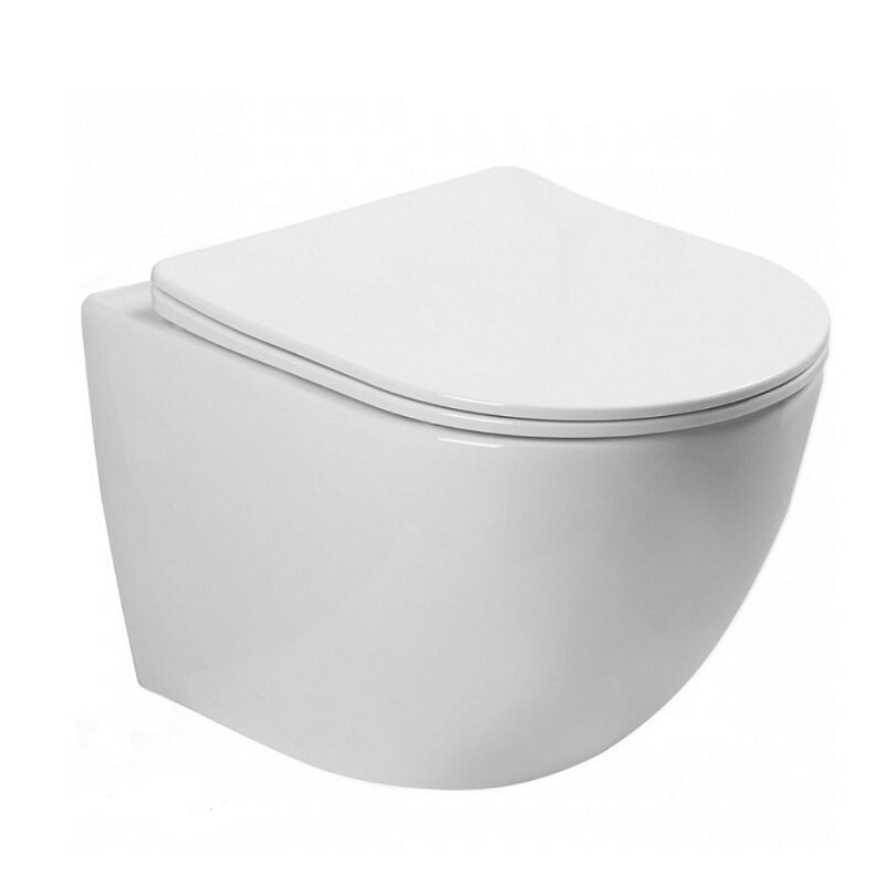 Изображение товара Подвесной унитаз безободковый SantiLine SL-5005T с микролифтом и системой торнадо