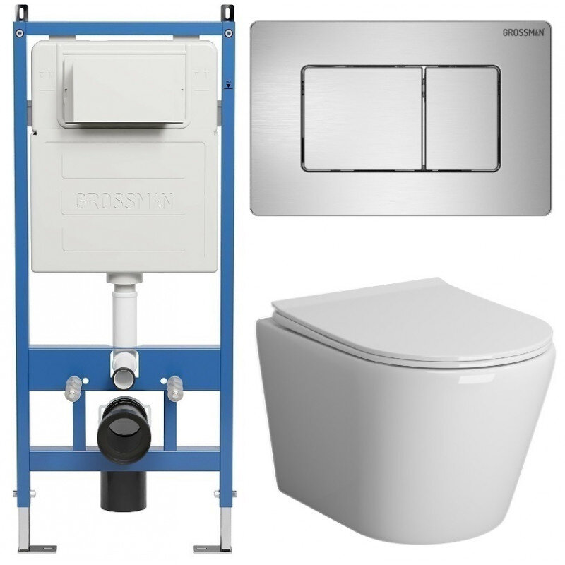 Изображение товара Комплект Grossman Classic 97.4478S.04.12M подвесной унитаз инсталляция