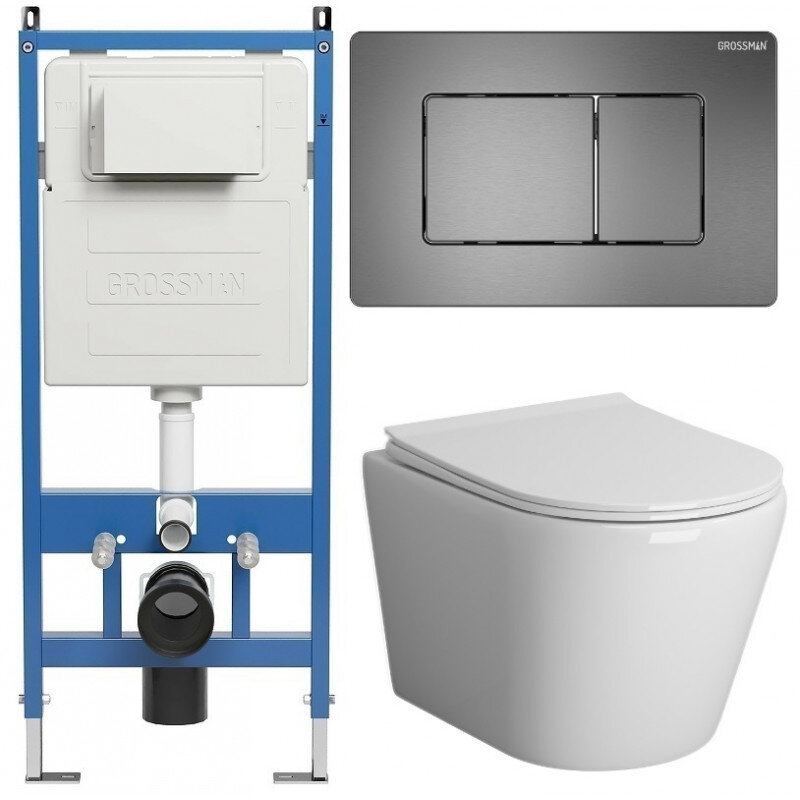 Изображение товара Горизонтальный безободковый подвесной унитаз Grossman Classic 97.4478S