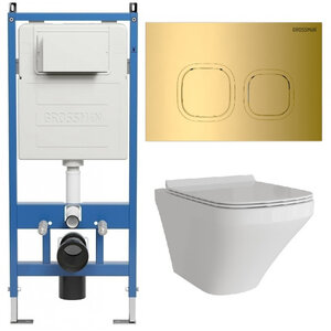 Изображение товара Подвесной безободковый унитаз Grossman Cosmo 97.4440S.02.300 с инсталляцией
