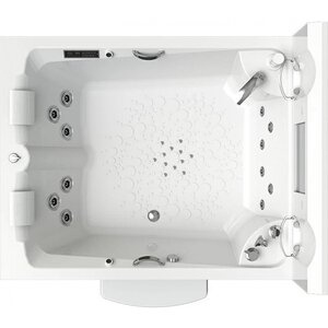 Изображение товара Гидромассажная ванна Радомир Римини Silver 1-30-0-0-0-047Б, 190 х 150 см, рама-подставка, слив-перелив автомат с сеточкой хром в комплекте, цвет белый