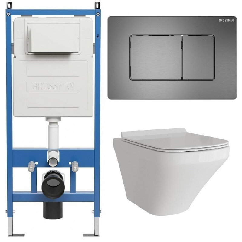 Изображение товара Подвесной унитаз Grossman Classic 97.4440S с инсталляцией и системой каскадного смыва