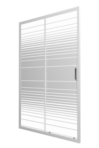 Изображение товара Душевая дверь Triton Слайд Щ0000064612, 100 см, стекло Полосы, профиль белый