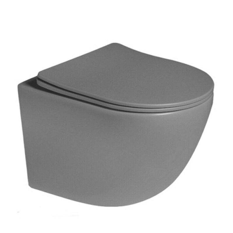 Изображение товара Подвесной унитаз безободковый SantiLine SL-5005T-MG, торнадо, светло-серый