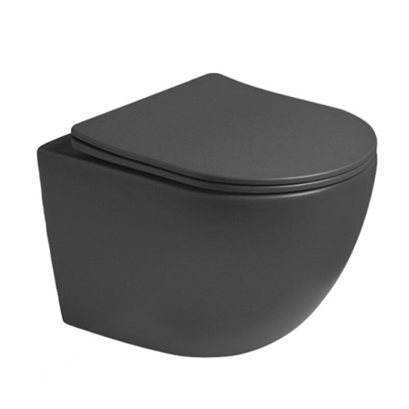 Изображение товара Подвесной унитаз безободковый SantiLine SL-5005T-DG с микролифтом и смывом торнадо