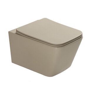 Изображение товара Унитаз подвесной SantiLine SL-5007T-BG, безободковый, сиденье микролифт, смыв торнадо, бежевый матовый