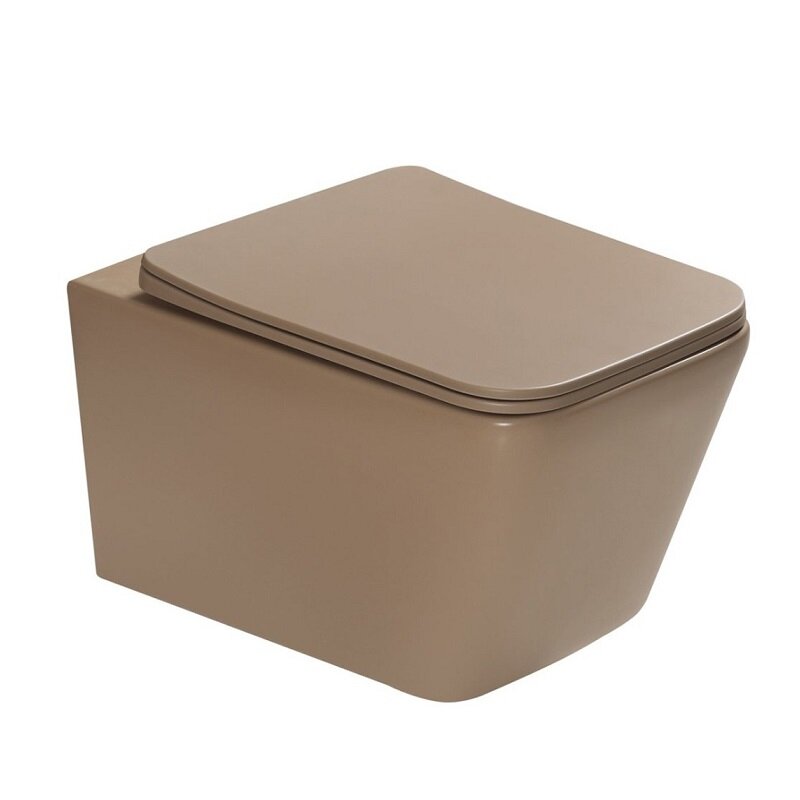 Изображение товара Подвесной унитаз безободковый SantiLine SL-5007T-KH с микролифтом и смывом торнадо