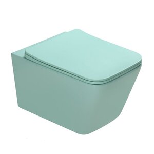 Изображение товара Подвесной унитаз безободковый SantiLine SL-5007T-LG, светло-зеленый матовый