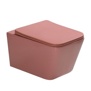 Изображение товара Подвесной унитаз безободковый SantiLine SL-5007T-P с торнадо и сиденьем микролифт