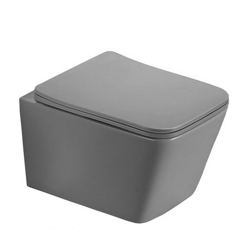 Изображение товара Подвесной безободковый унитаз SantiLine SL-5007T-MG с микролифтом и смывом торнадо